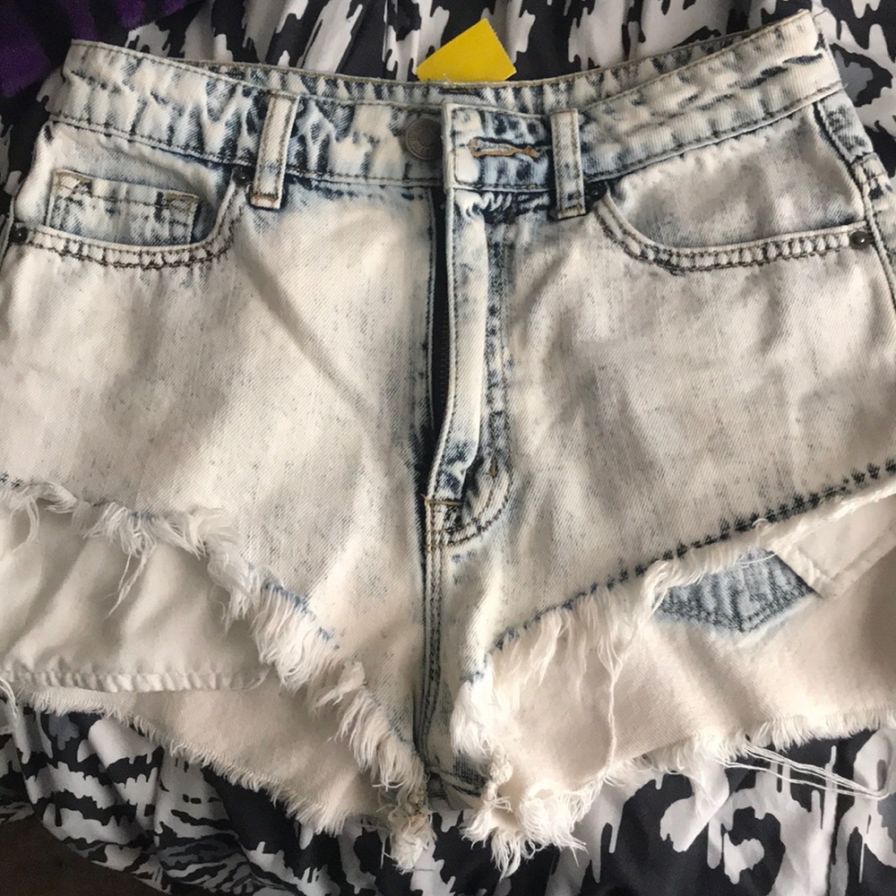 High waisted denim shorts